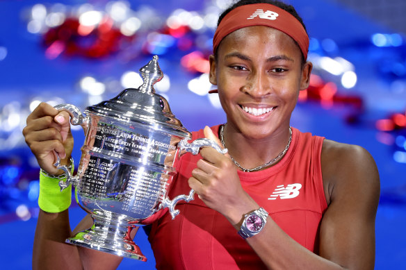 Coco Gauff sporting her Rolex Oyster Perpetual.