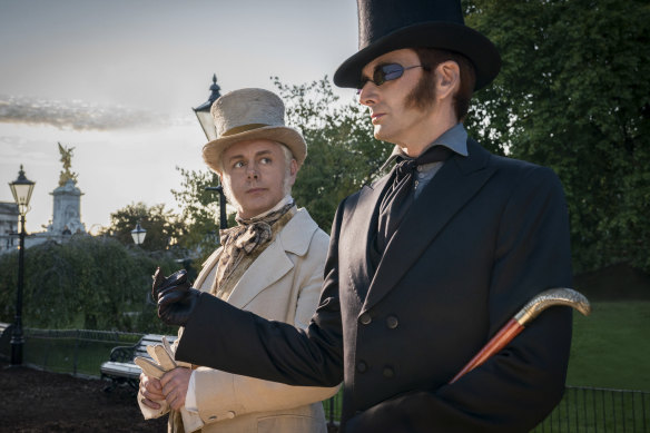 With David Tennant in Good Omens.