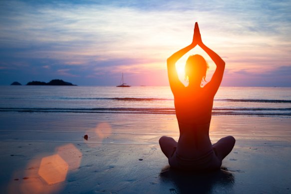 May enjoys the mindfulness element of yoga. 