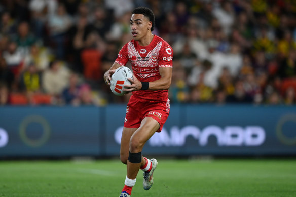 Lehi Hopoate was impressive in his Tonga debut against the Kangaroos.