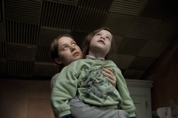 Brie Larson and Jacob Tremblay in the film adaptation of Donoghue’s 2010 novel <i>Room</i>.