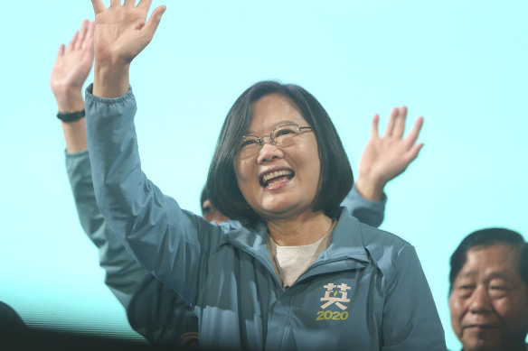 Taiwan's President Tsai Ing-wen on the campaign trail.