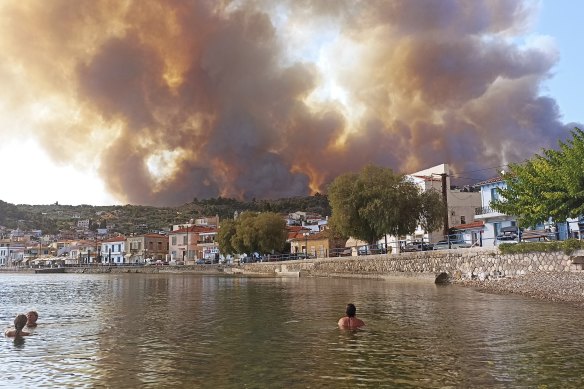 Seen from Limni on the Greek island of Evia.