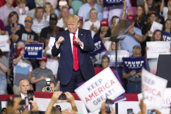 Donald Trump during a rally in North Carolina last year. 