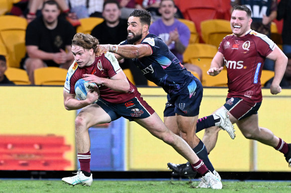 Tim Ryan was a regular try-scorer last year, but his lone try in 2025 was in the Reds’ first clash against Moana Pasifika.