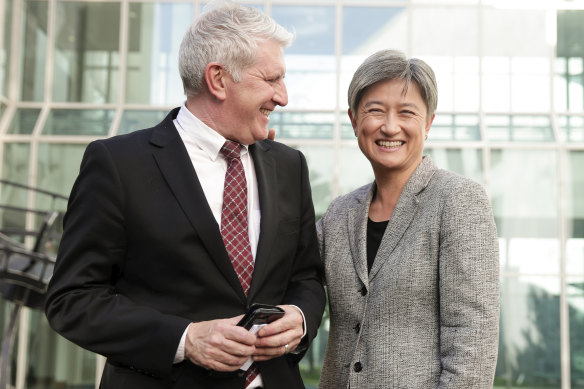 Shadow Minister for Employment Brendan O'Connor and Labor's Senate Leader Penny Wong after the bill was defeated.