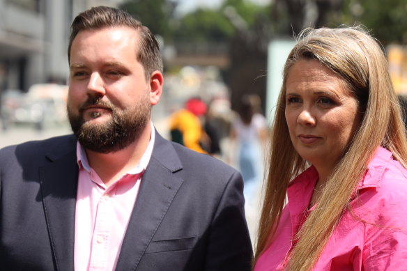 Council opposition leader Jared Cassidy – pictured with Labor’s mayoral candidate, Tracey Price – claims council jobs will go, despite emphatic denials from LNP Lord Mayor Adrian Schrinner.