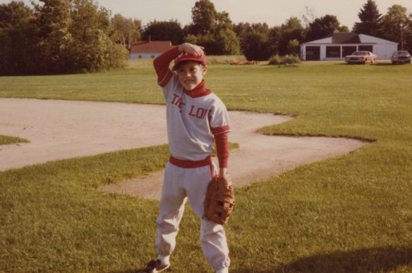 Jim Foley as a young boy on the baseball field. 