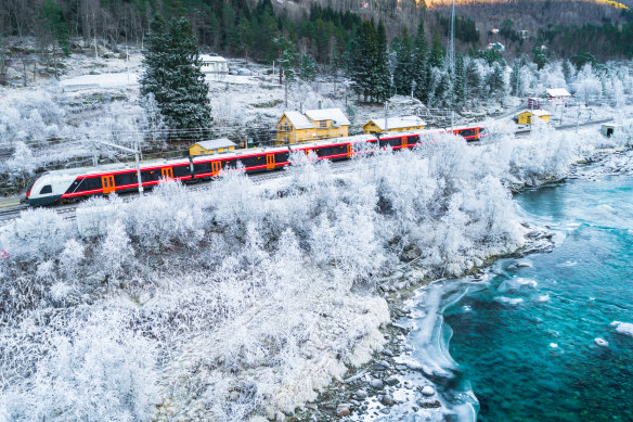 Blanketing snow and ice makes for a dramatic journey.