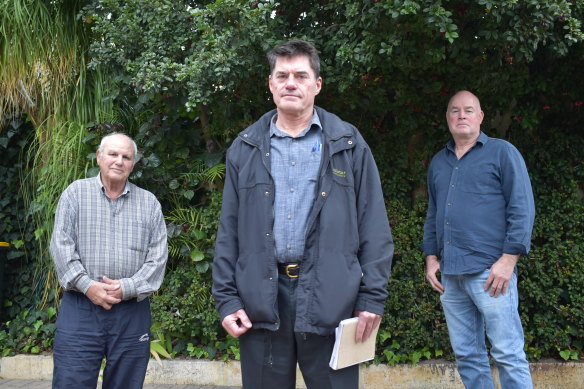 Sam Zammit, Vince Maxwell and Rick Snedden from the Ratepayers Association of Town of Victoria Park, which filed a motion of no confidence in the council at a recent electors meeting.