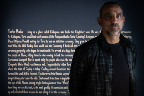 Adam Goodes at the SWARM exhibition at the Science Gallery Melbourne this week.