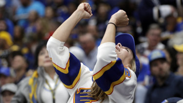 A St Louis fan reacts as the Bruins pulled ahead in game six of the Stanley Cup.