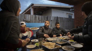 Saad's mother Nejme offers more food. She never misses her son's games, and dissects them all.