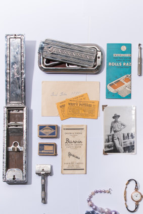 Within the box were antique safety razors, as well as movie tickets from 1895.