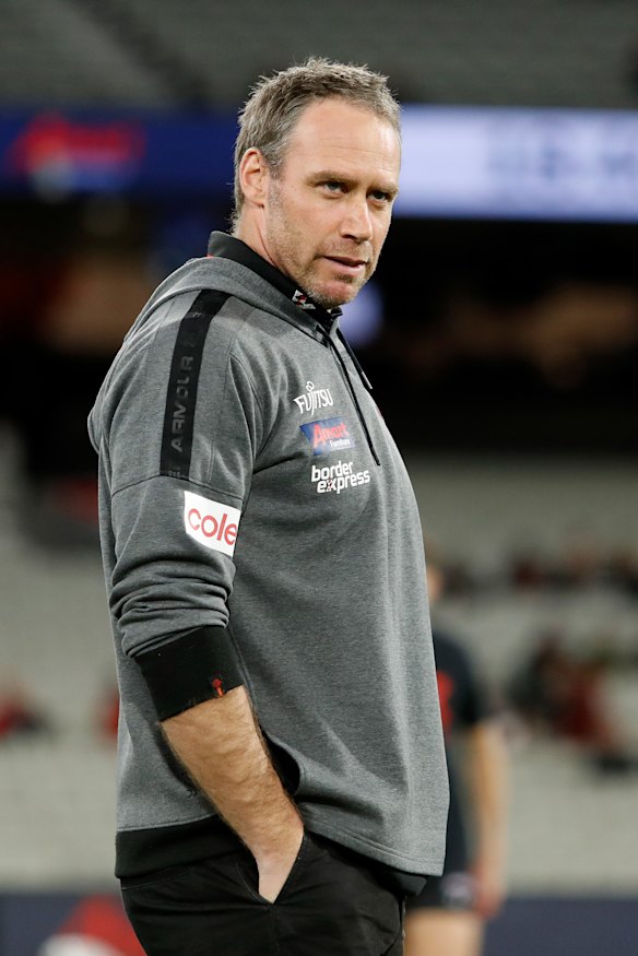 Ben Rutten at the end of his tenure as Essendon coach in 2022.