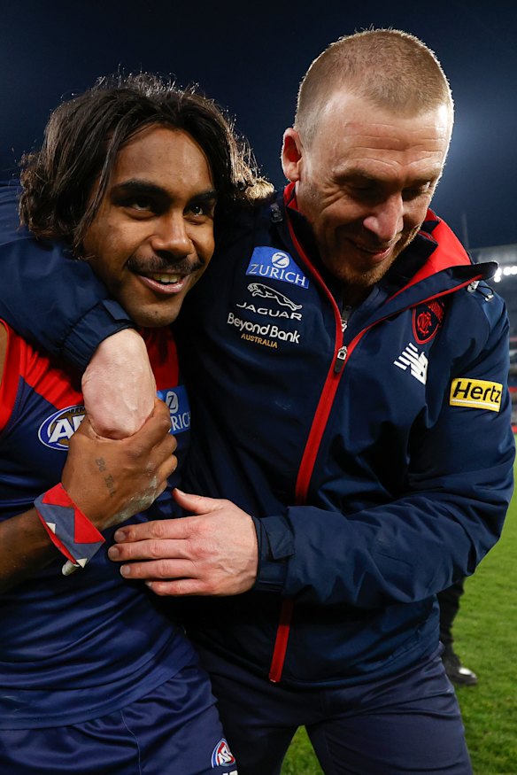 Melbourne coach Simon Goodwin admits Kozzy Pickett “got it wrong” with his bump on Bailey Smith.
