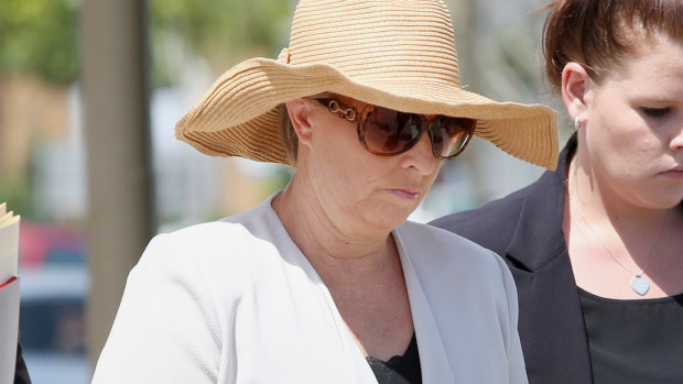 Julene Thorburn arriving at Beenleigh Magistrates Court, where she pleaded guilty to perjury,
