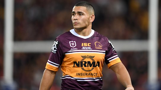 Izaia Perese has been stood down by the Broncos after being charged with drug offences.
