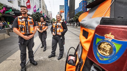 Frmo left: Myles Pearce, Primrose Busary and Marianne Cardona are three members of Yarra Trams’ new Network Safety Team.
