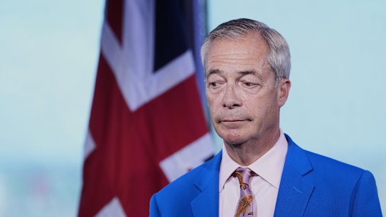 Reform England leader Nigel Farage at a press conference at the party headquarters in Millbank, central London, last Tuesday.
