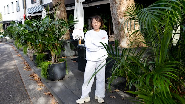 Restaurateur Nahji Chu outside her Potts Point eatery on Tuesday.
