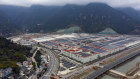 The lithium ion battery industry is dominated by China, and CATL is the biggest lithium-ion battery manufacturer for EVs in the world. Pictured: The nearly completed CATL Cheliwan Production Base in Ningde, China, in February.