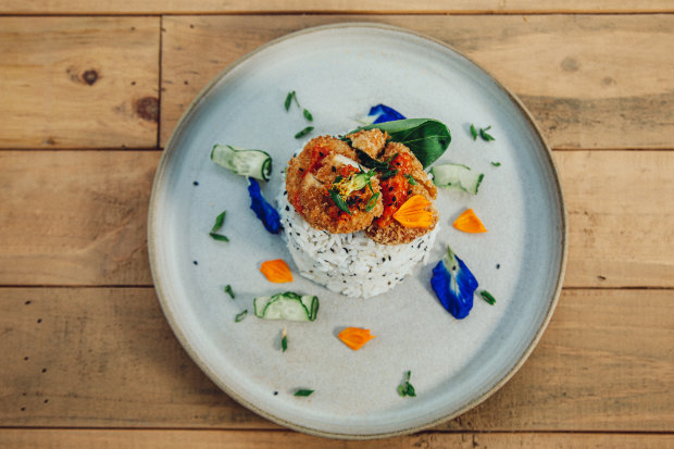 Meat alternatives such as these “chicken bites” – made from chicken cells cultured in foetal bovine serum and mixed with plant-based ingredients – are increasingly featuring on food menus. 