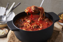 RecipeTin Eats’ spaghetti meatball soup.