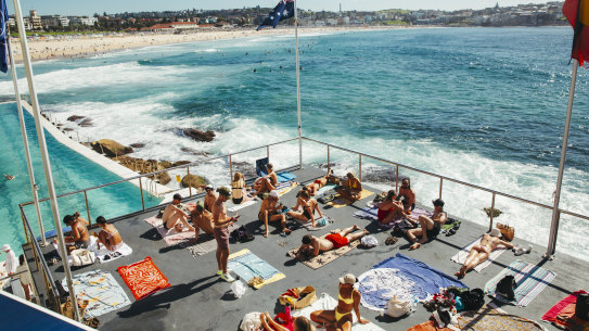 Sydneysiders at Bondi’s Icebergs Pool.