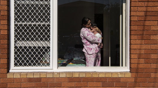 Campsie Resident Eliza Rayamajhi with her newborn baby. 