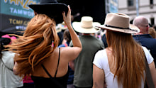 Country music fans attend a concert on January 27, 2024 in Tamworth, Australia, during the Country Music Festival.