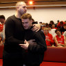 Lance Franklin with teammate Tom Papley.