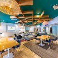 The refreshed Holiday Inn and its bar.