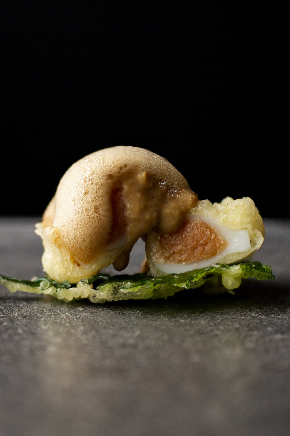 Abalone tempura.