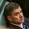 Brad Battin appeared in parliament on Tuesday after losing the Liberal leadership to Jess Wilson.