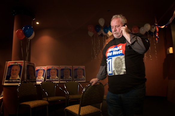 At the St Albans Hotel awaiting the results of the 2008 byelection.