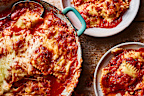 This ravioli bake is "pure, unpretentious comfort food" and ready in miutes.