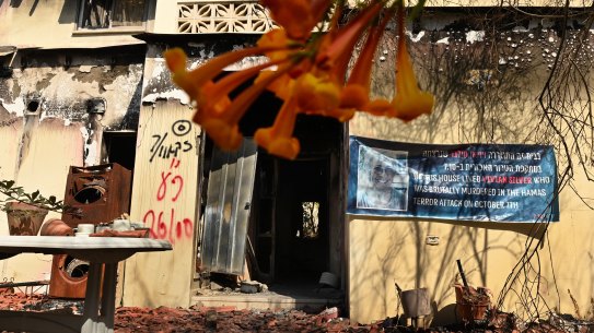 The home of Canadian-Israeli peace activist Vivian Silver who was murdered by Hamas during the October 7 attack in Kibbutz Be’eri.