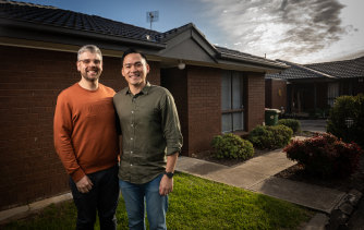 Dr Nick Voon and his partner Cameron Pinner are looking to upgrade their unit to a house, and have decided to buy in a different price bracket as interest rates rise.