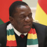 Zimbabwe's President Emmerson Mnangagwa. An economic crisis is forcing greater numbers of people onto food handouts.