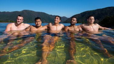 The Wallabies enjoyed an onsen experience on their first trip to Japan last year. 