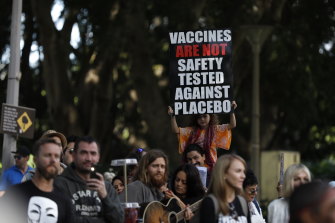 One of several anti-vaccination, anti-5g protests in Australia in the last month.