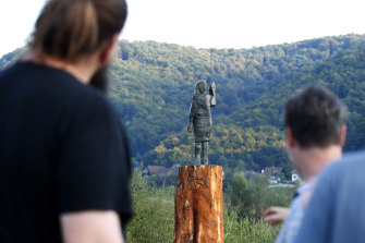The bronze statue representing first lady Melania Trump was unveiled in Sevnica this week.