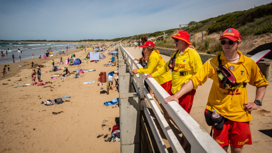 Surf lifesavers on patrol at Ocean Grove