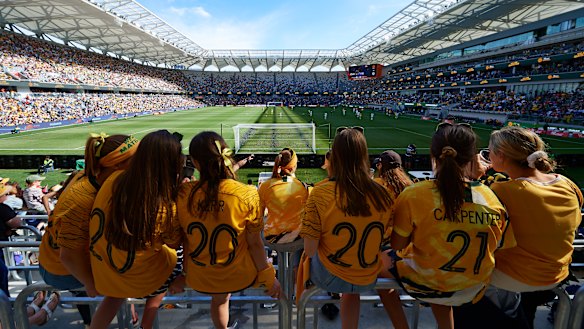 Hottest ticket in town: Over 20,000 fans packed the Bankwest arena for the friendly against Chile.