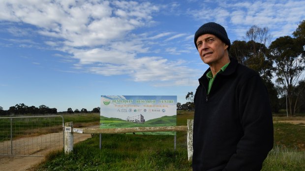 Deniliquin resident Ian Wall at the site of the failed agricultural research centre. 