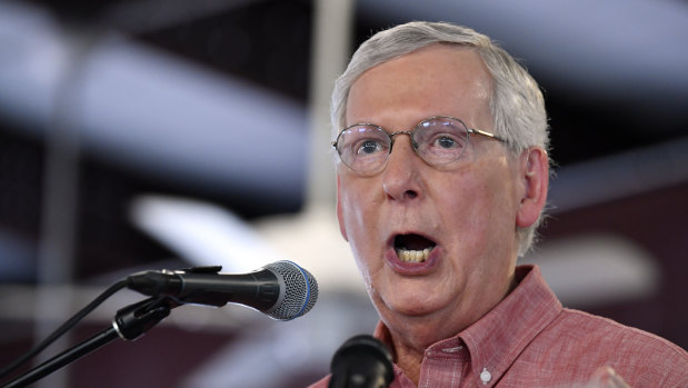 Senate Majority Leader Mitch McConnell speaking in his home state of Kentucky.