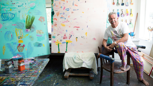 Ken Done at home in his studio.