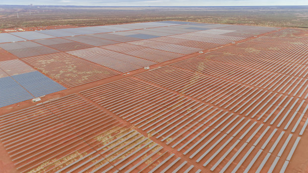 The 60 megawatt solar farm at Fortescue’s Chichester Hub is the biggest in Australia not connected to a major power grid.