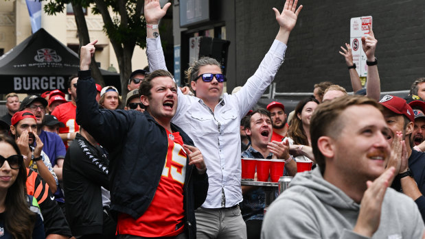 Super Bowl LVII party at The Sporting Globe, Richmond.